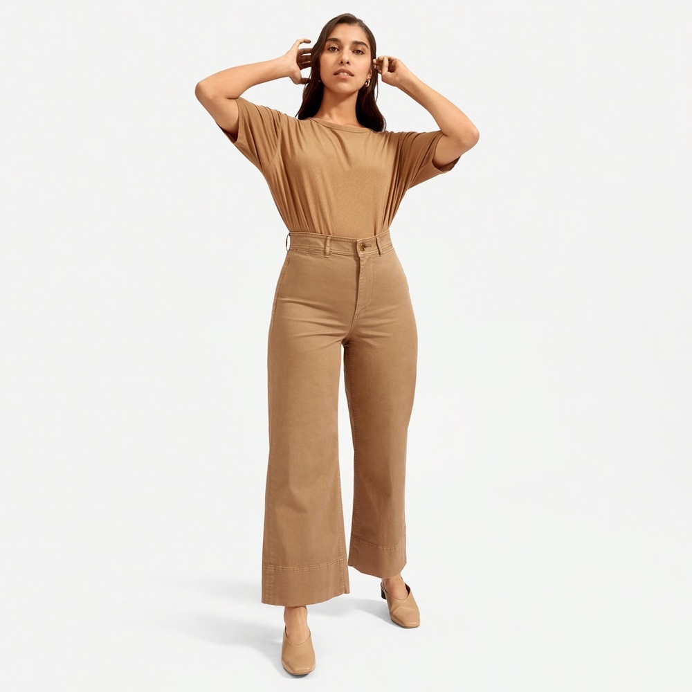 Everlane, wide leg crop chino, 6